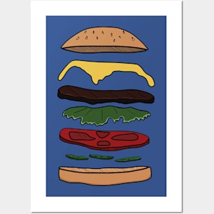 colored burger layers Posters and Art